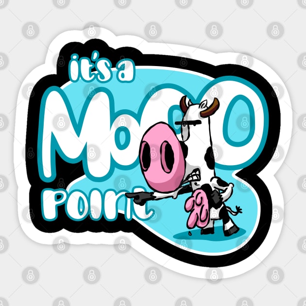 It’s a Moo Point Cute Cow Farming Love Sticker by Kev Brett Designs